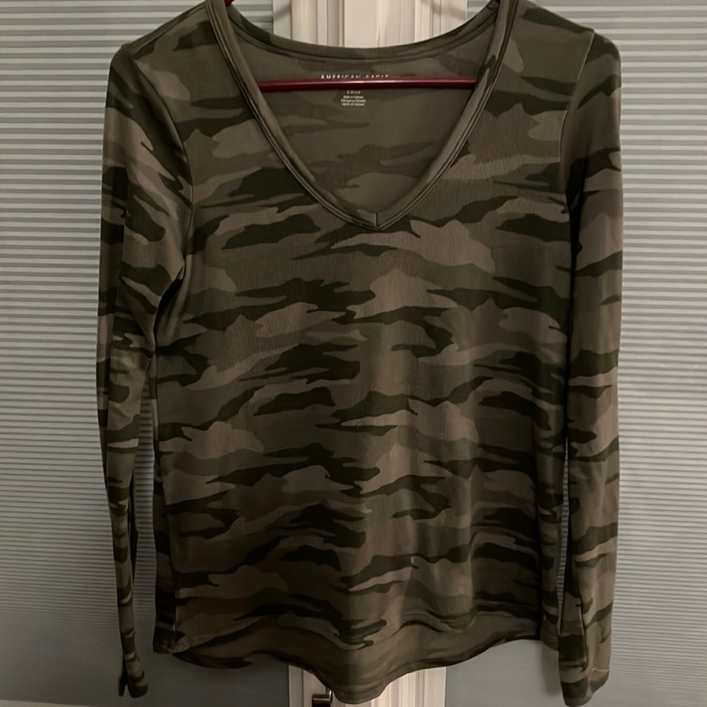 American Eagle Camouflage Long Sleeve Tee